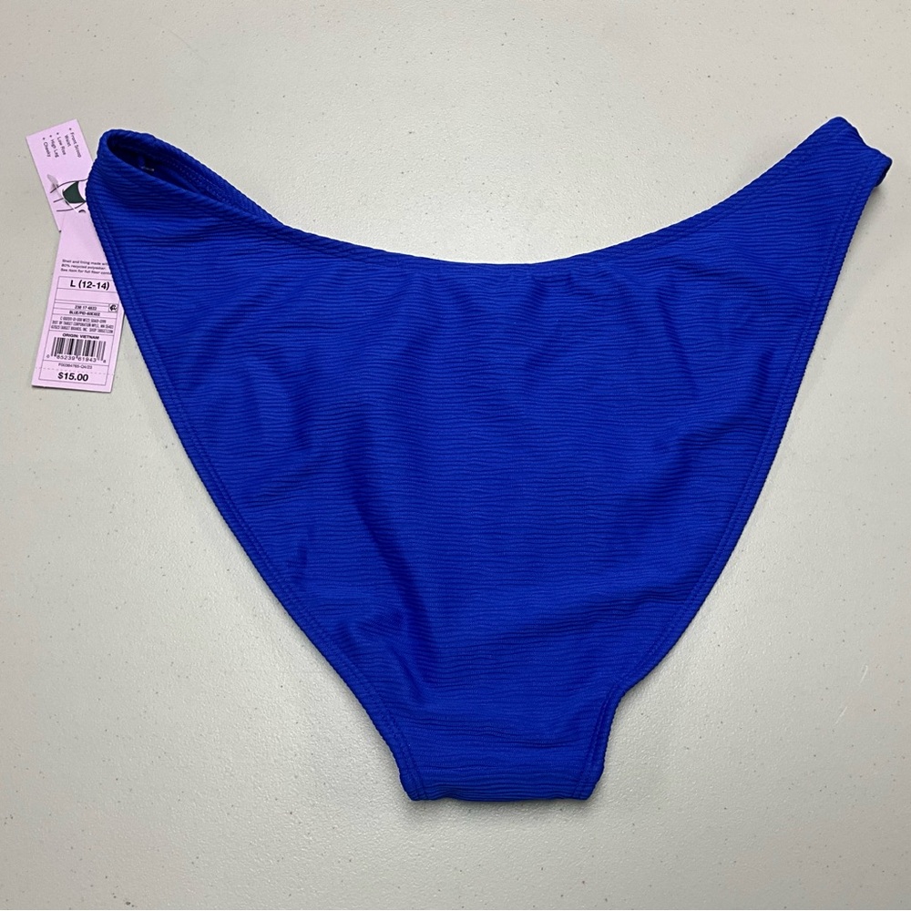 Royal Blue Ribbed Bikini Bottom Wild Fable Large - Picture 2 of 5